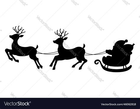 Santa claus silhouette Royalty Free Vector Image