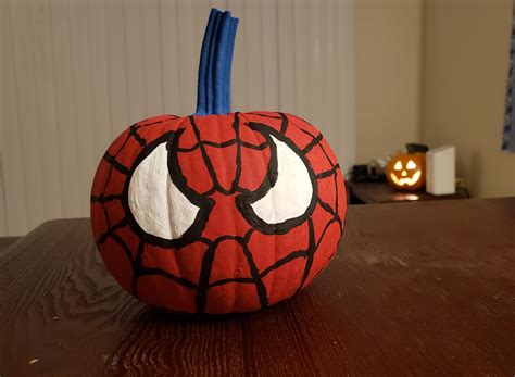 Spider-Pumpkin getting in the spooky spirit! : Spiderman