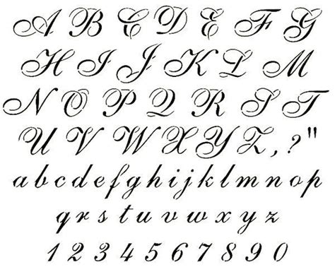 Printable Cursive Letter Stencils