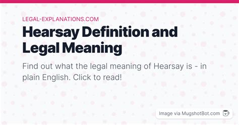 Hearsay Definition - What Does Hearsay Mean?