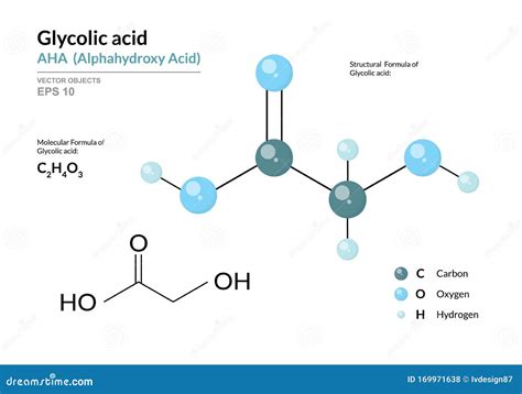 Glycolic Acid Hydroacetic Acid Molecule. Skeletal Formula. Royalty-Free ...