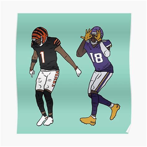 "Ja'Marr Chase and Justin Jefferson Griddy" Poster for Sale by RatTrapTees | Redbubble