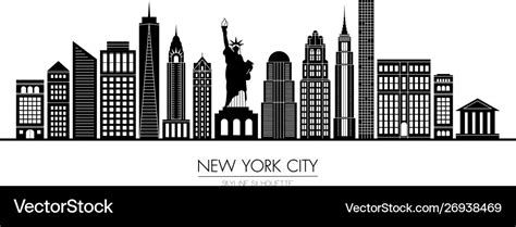 New york city skyline silhouette flat design Vector Image