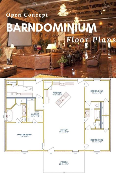 Open Concept Barndominium Floor Plans | 1000 | Barndominium floor plans, Barn homes floor plans ...