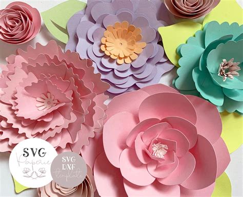 SVG 3D Spring Flower Template Bundle of 5 INSTANT Download - Etsy ...