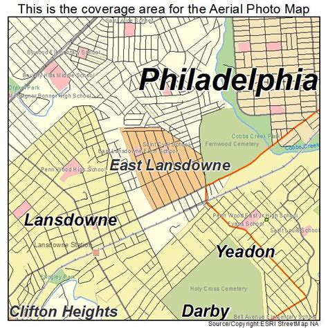 Aerial Photography Map of East Lansdowne, PA Pennsylvania