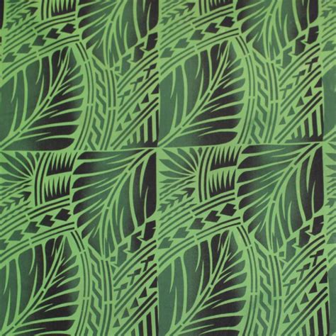 Samoan Design Cotton Print Fabric - Geometric Green Leaves – Manu'a Store