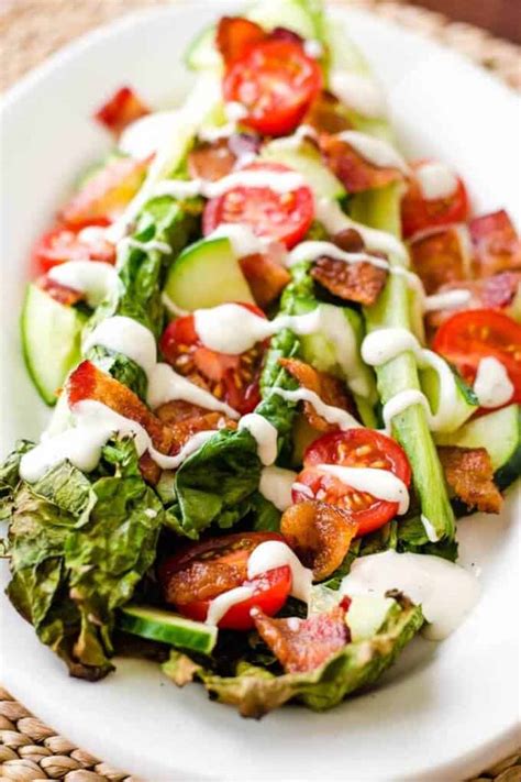 Easy Grilled Romaine Salad With Bacon And Ranch Dressing - Cook Eat Well