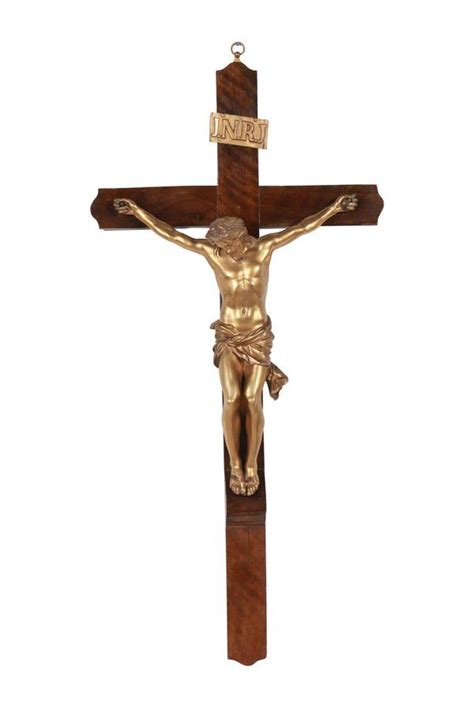 Victorian Jesus on Mahogany Cross - Religious Objects - Precious Objects