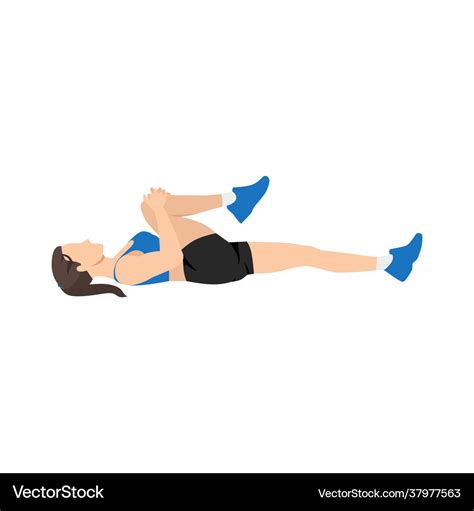 Knee to chest lower back stretch Royalty Free Vector Image