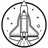 Space shuttle outline coloring Book Page Line Art Illustration Digital  sketch template
