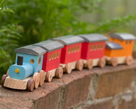 Colourful Wooden Toy Trains – Warawood Shed Woodworking