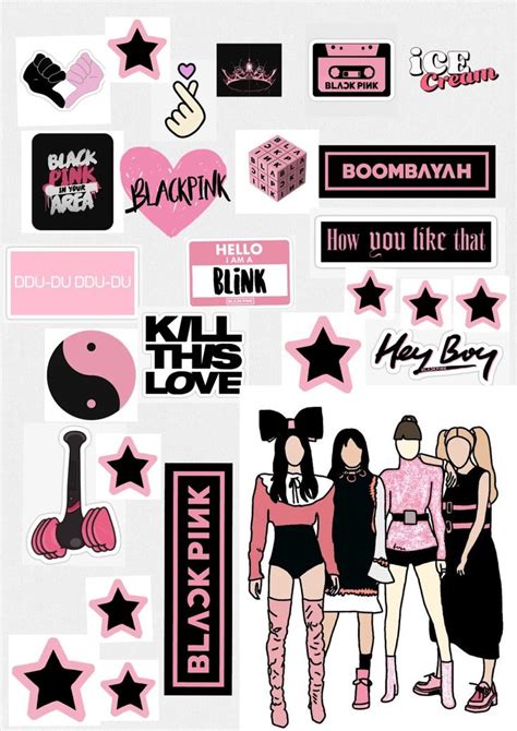 Blackpink Cake Printables | Scrapbook stickers printable, Preppy stickers, Black pink background