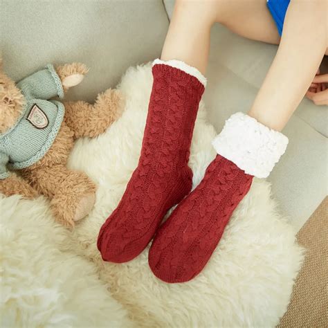 Winter Useful Keep Warm Socks Comfortable Women's Winter Super Soft Warm Cozy Fuzzy Fleece lined ...