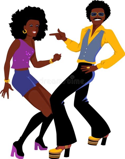 Disco dancers isolated stock vector. Illustration of vector - 48944233