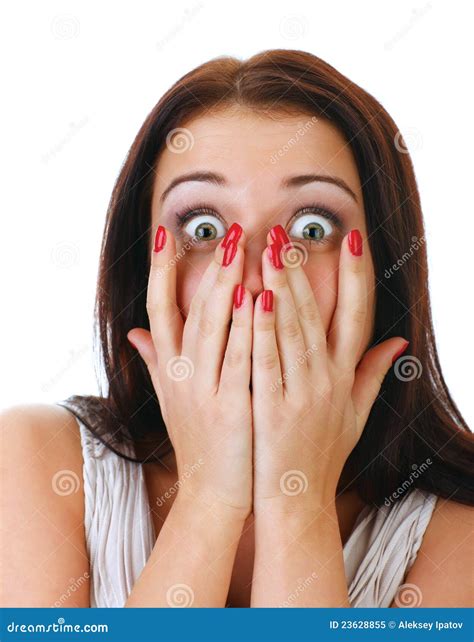 Close-up Portrait of the Scared Woman. Stock Image - Image of scared, head: 23628855