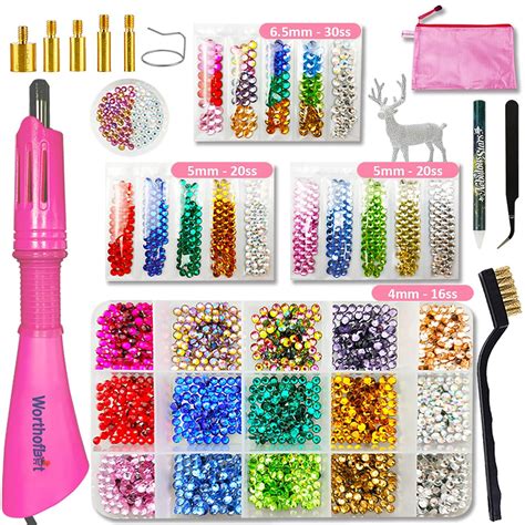 Hotfix Rhinestone Applicator Tool, Bedazzle Kit with Rhinestones, 30ss/20ss/16ss Hot Fix Wand ...