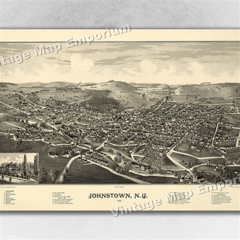 Johnstown Map 1888 Old Map of Johnstown New York Art Vintage - Etsy