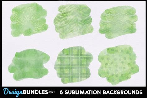 Green Watercolor Sublimation Background PNG Bundle