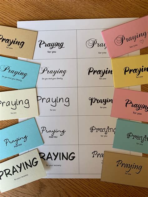 Printable PRAYING FOR YOU Cards, Set of 10, Mini Cards, Instant ...