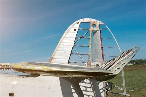 Premium Photo | Tail of an old plane close up