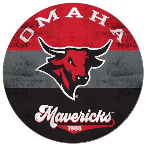 Nebraska Omaha Mavericks 20'' x 20'' Retro Logo Circle Sign