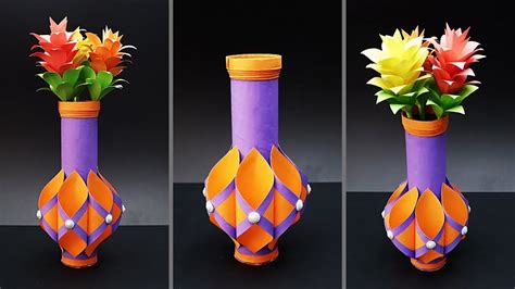 Easy Paper Flower Vase | How to Make a Paper Flower Vase At Home ...