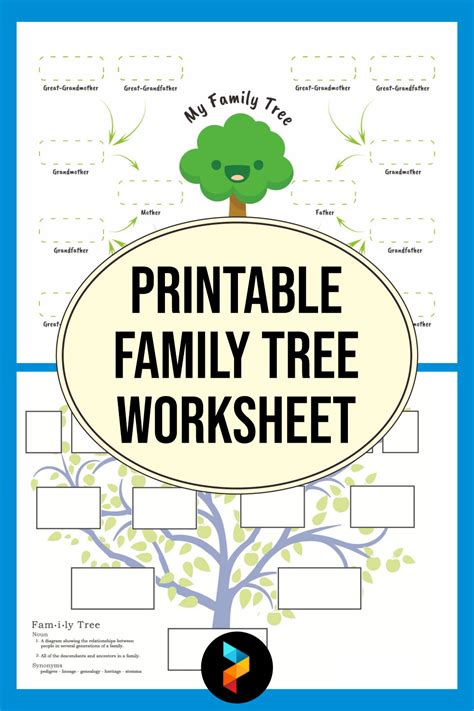 10 Best Printable Family Tree Worksheet PDF for Free at Printablee