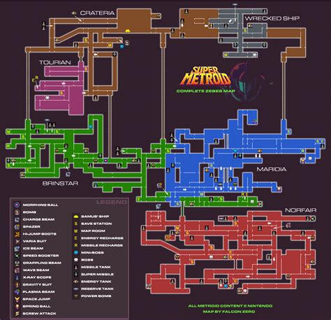 Map of Super Metroidforan metroid like game starring a space sheriff ...