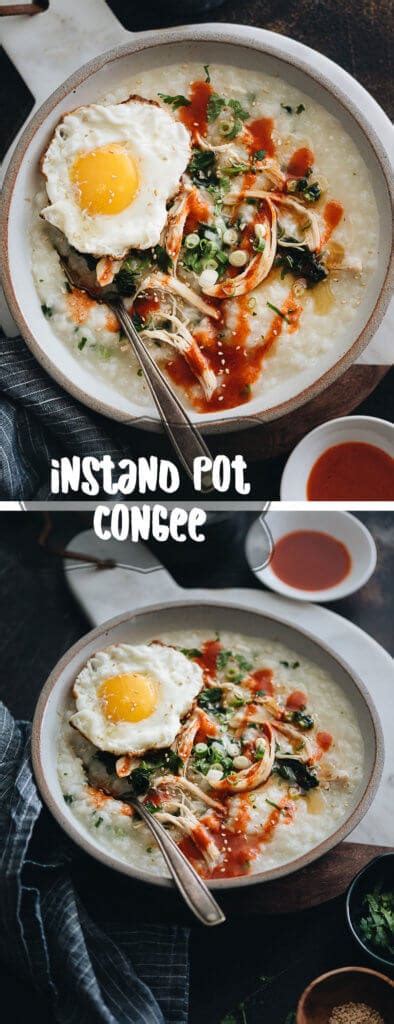 Instant Pot Congee (鸡肉菠菜粥) - Omnivore's Cookbook