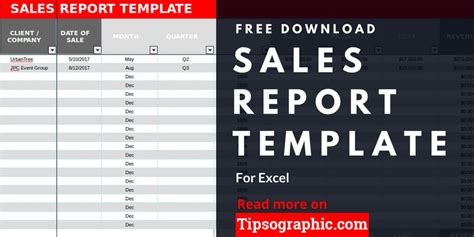 Sales Report Template for Excel, Free Download > TIPSOGRAPHIC