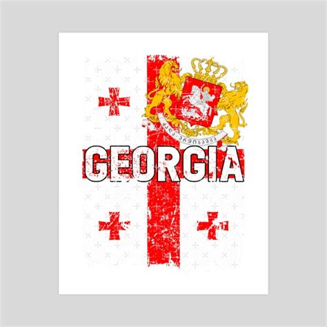 Georgia Vintage FlagGeorgian Sakartvelo Flag , an art print by Donald ...