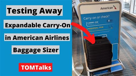 Testing Away Expandable Carry-On in American Airlines Baggage Sizer | Away Carry On Size Test ...