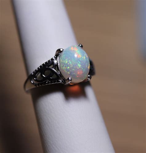 Opal ring, natural opal ring, fire opal ring, opal jewelry, anniversary ...