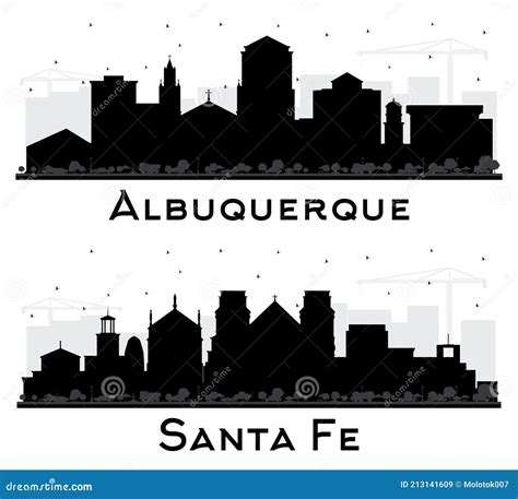 Albuquerque New Mexico City Skyline Silhouette White Background Vector ...