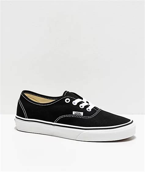 Vans Authentic Black and White Canvas Skate Shoes