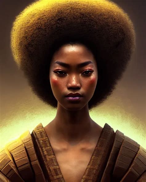 samurai with afro, prismatic highlights, model, brown | Stable Diffusion | OpenArt