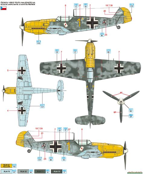 Here is the Messerschmitt Bf 109E-3 JG 51 Camouflage Color Profile ...