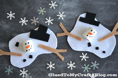 Felt and Craft Foam Melted Snowman - Kid Craft - Glued To My Crafts