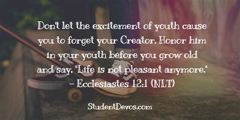 Daily Bible Verse and Devotion - Ecclesiastes 12:1 | Student Devos ...