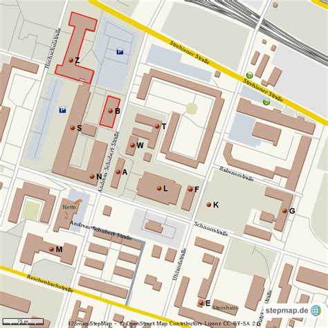 StepMap - Campus der HTW Dresden - Landkarte für Deutschland