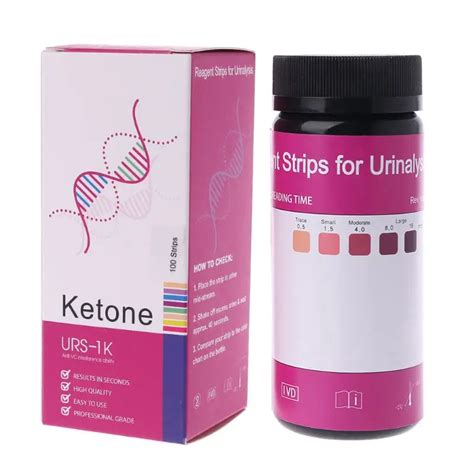 100 Strips/Set Ketone Test Strips Urine Tester Reagent Strip Anti VC Test Atkins Diet Weight ...