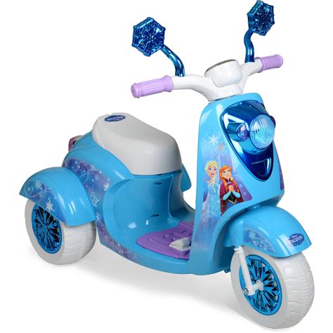 Girls Ride On 6V Disney Frozen 3 Wheel Electric Scooter Bike For Kids ...