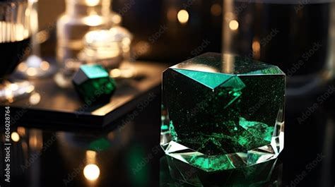 a piece of crystalline meteorite ore on a laboratory table. Precious ...