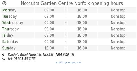 Notcutts Garden Centre Norfolk opening times (2019 update)