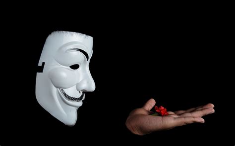 Picture V Vendetta Masks Hands Black background 1920x1200