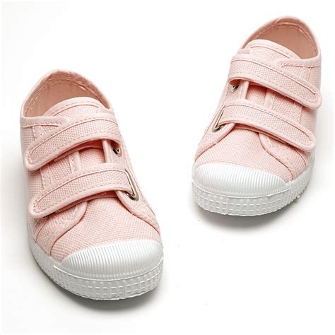 pretty in pink - velcro canvas summer run around little girls shoe ...