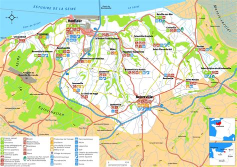 Tourist Map of Surroundings of Honfleur - Ontheworldmap.com