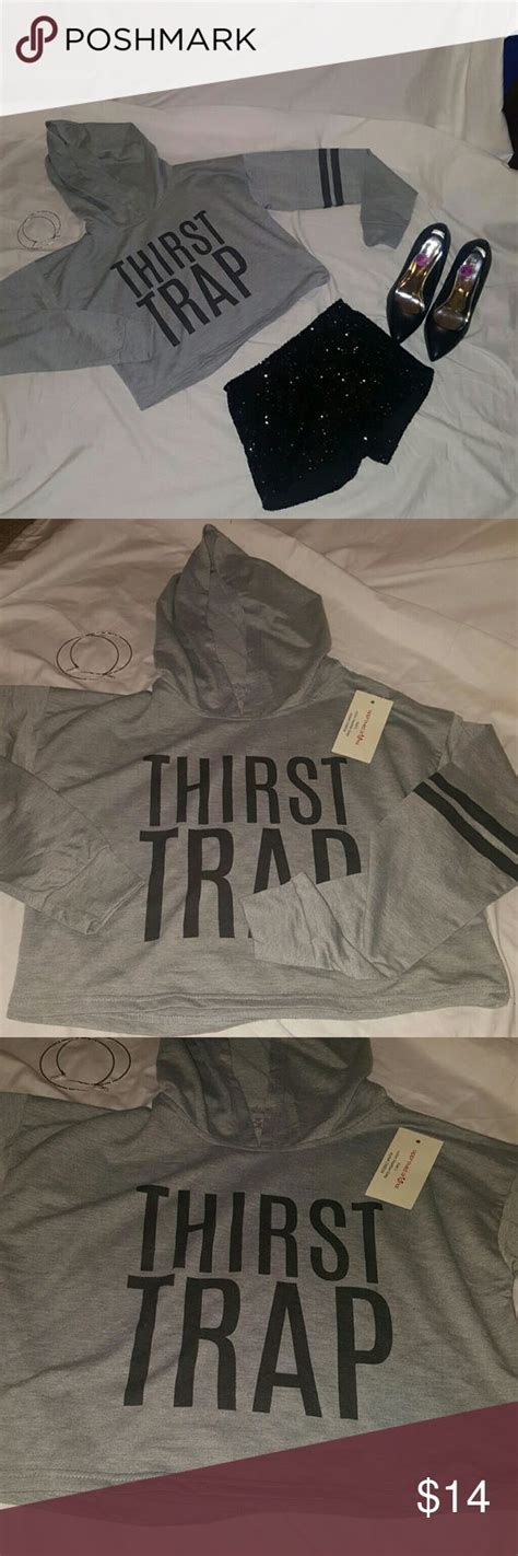 Thirst trap streetwear crop hoodie nwt sz L | Cropped hoodie, Cute ...