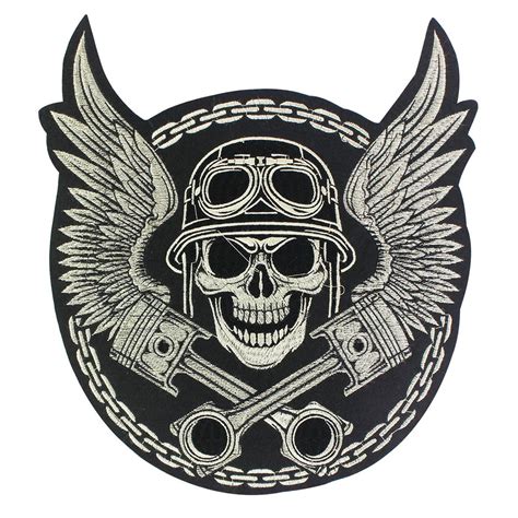 Large Embroidery Skull Patches for Jacket Backpack Motorcycle Patches ...